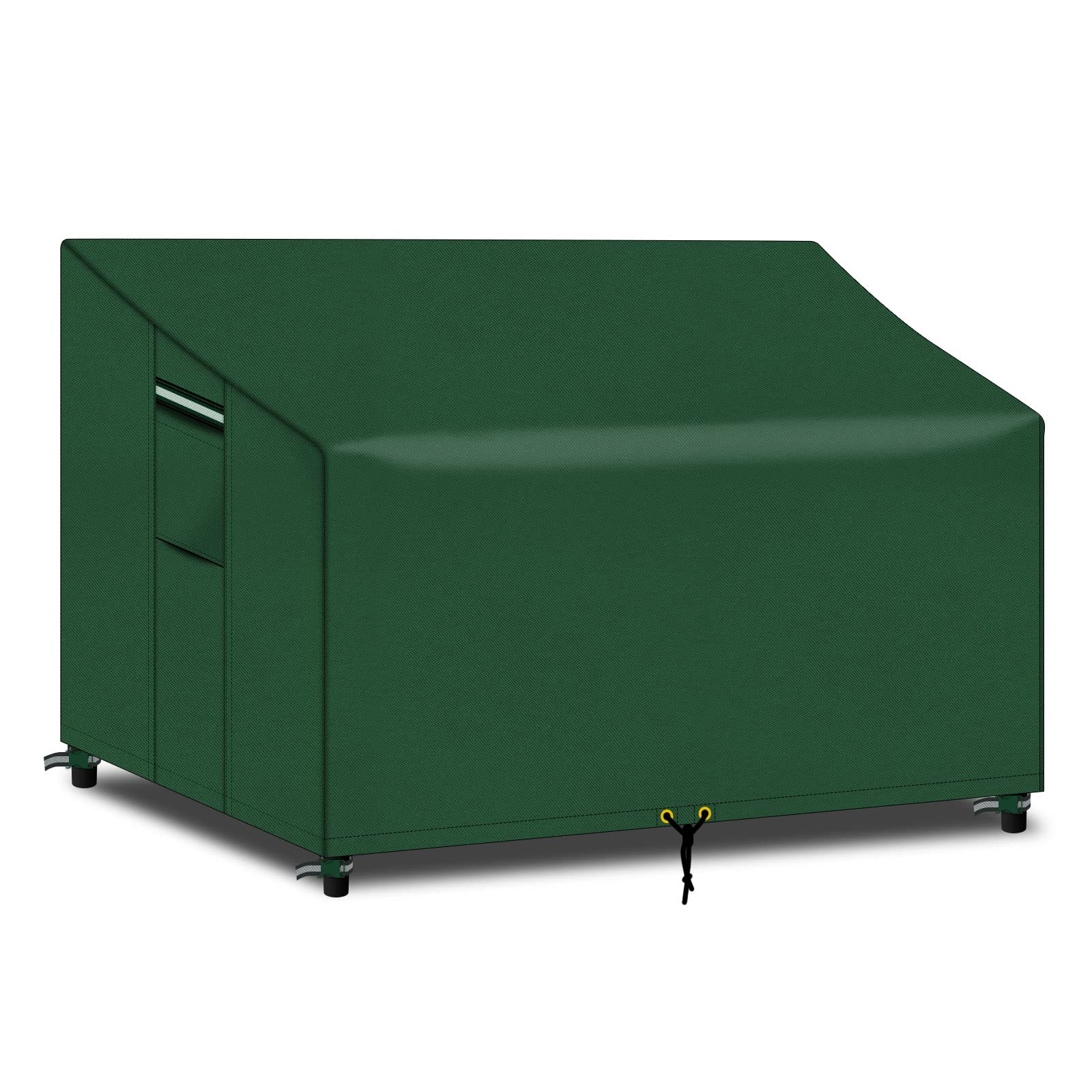 PATIO PLUS 3 Seater Garden Bench Cover Waterproof with Air Vent 163x66x63/89cm for Garden Bench Tear Resistant 600D Oxford (Green)