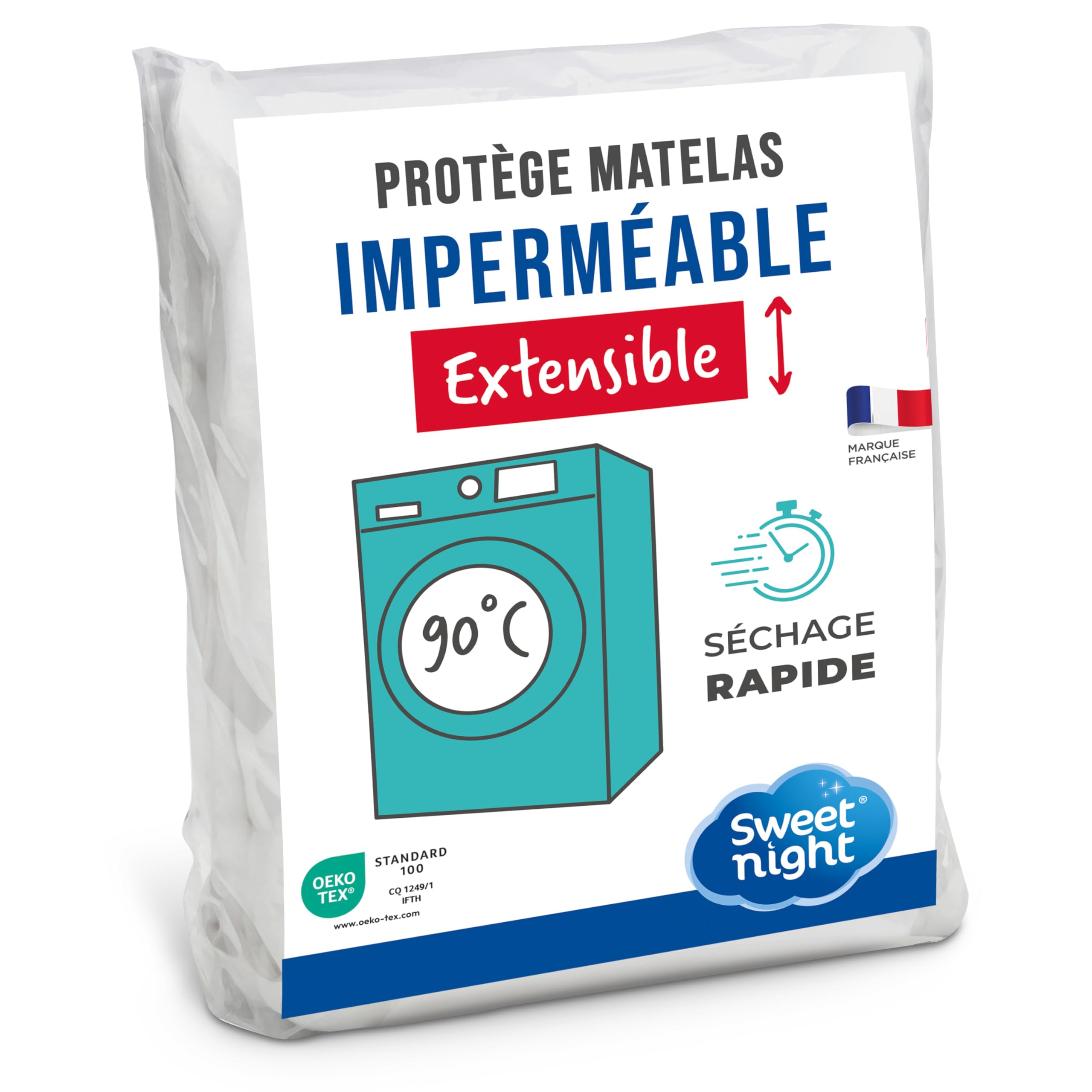 SWEET NIGHT 027611 Axel Mattress Protector jersey 140 x 190 cm White