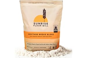 Sunrise Flour Mill Heritage Organic Bread Flour Blend - 5 lbs | Organic Unbleached Bread Flour Easy to Digest with Less Bloating | High Protein, Superior Baking | Smooth, Nutty Flavor