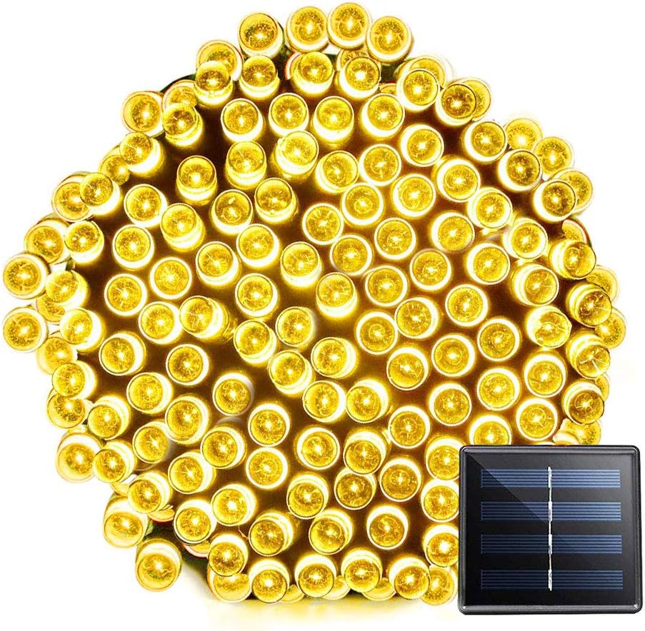 Solar String Lights Outdoor Waterproof with 8 Lighting Modes, 72FT 200 LED Indoor Christmas Tree Lights for Garden Patio Lawn Balcony Holiday Party Decoration Bedroom Yard Decor, (Warm White)