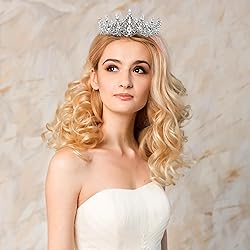 Silver Crown for Women Crystal Princess Tiaras