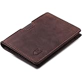 FOXHACKLE Leather Credit Card Holder Wallet for Men and Women, Thin Bifold RFID Blocking Wallet, Slim Front Pocket Minimalist Wallet, Small Card Case
