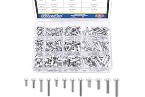 Glarks 300Pcs M4 M5 M6 Aluminum Brazier Head Solid Rivets Length 13mm 14mm 20mm 25mm High-Strength Solid Brazier Rivets Faste
