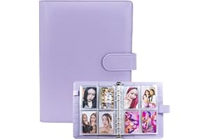 WITHYU A5 Kpop Photocard Binder with 30 Pack 4-Pocket Card Pages, 6 Ring A5 Binder Card Collector Album with 240 Card Slots,PU Leather Binder Cover with Magnetic Buckle Closure for Organizing Trading Card