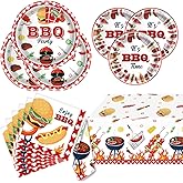 JU XIN BBQ Party Tableware Barbecue Picnic Gathering Supplies Set For Home Birthday Party Baby Shower Carnival Summer Barbecue Picnic Camping Activities