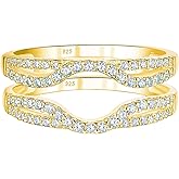 SHELOVES Womens 925 Sterling Silver Engagement Ring Enhancer Round White AAAAA CZ Infinity Wrap Guard Rings Sz 4-13