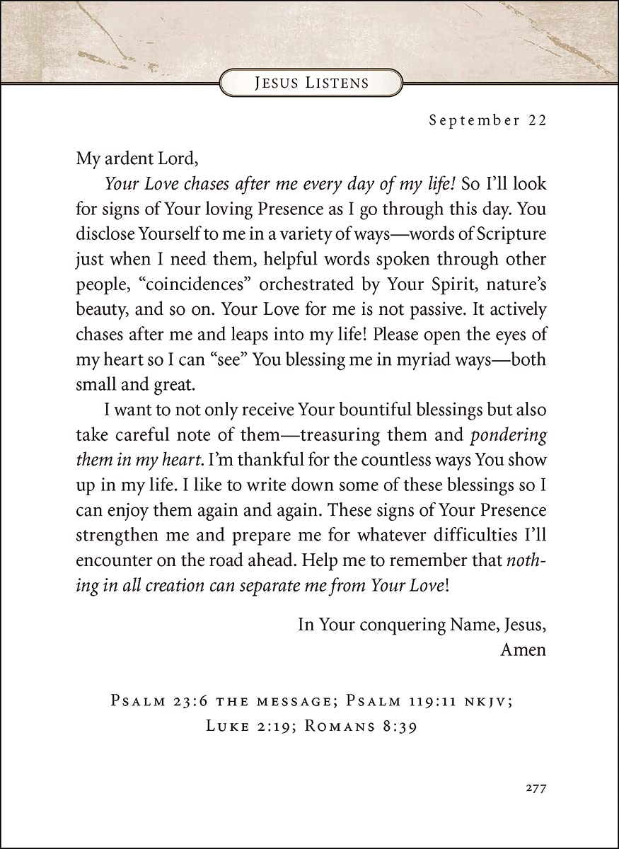 Jesus Listens: Daily Devotional Prayers of Peace, Joy, and Hope (A 365-Day Prayer Book) Jesus Listens: Daily Devotional Prayers of Peace, Joy, and Hope (A 365-Day Prayer Book) Hardcover Kindle Audible Audiobook Audio CD