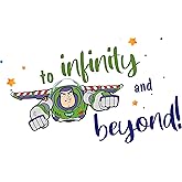 Vinyl Decal - Buzz Decoration for Bedroom Wall - to Infinity and Beyond Quote Design - 12" x 20" Adhesive Kids Nursery Space Ranger Sticker