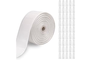 MECOZONE Curtain Pleat Tape, 15 Meters/16 Yards Drapery Tape with 45 PCS Curtain Pleat Hooks for DIY Pinch Pleat Tape Curtain