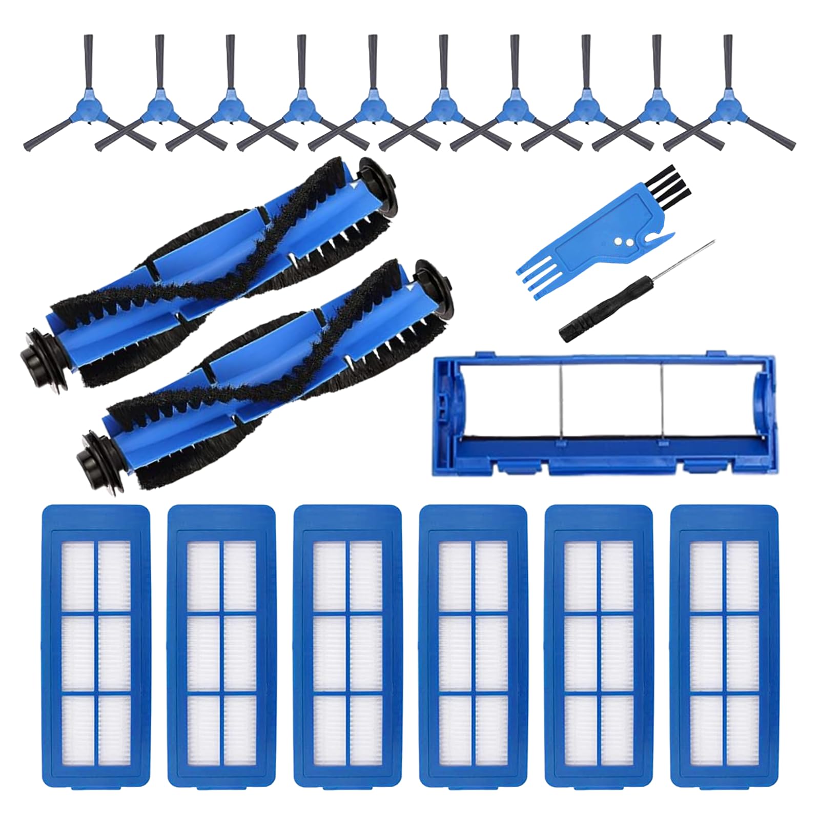 Photo 1 of 21 Pack Replacement Parts for Eufy RoboVac 11S Max, 15C, 30C, 35c, 15t, 39 Series G10 G20 G30 G32 Edge Verge Hybrid Accessory Vacuum Cleaner Filters, Side Brushes, Roller Brushes