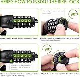 SPGOOD Bike Lock 830mm Heavy Duty 5-Digit Code Chain 14 Colors Dark Green view 6
