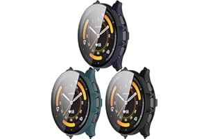 TenCloud 3-Pack Compatible with Garmin Venu 3 45mm (Not for The 3S 41mm) Protective Bumper with Screen Protector, Full Cover Protective Cases Intended for Garmin Venu 3 (Black+Blue+Green)