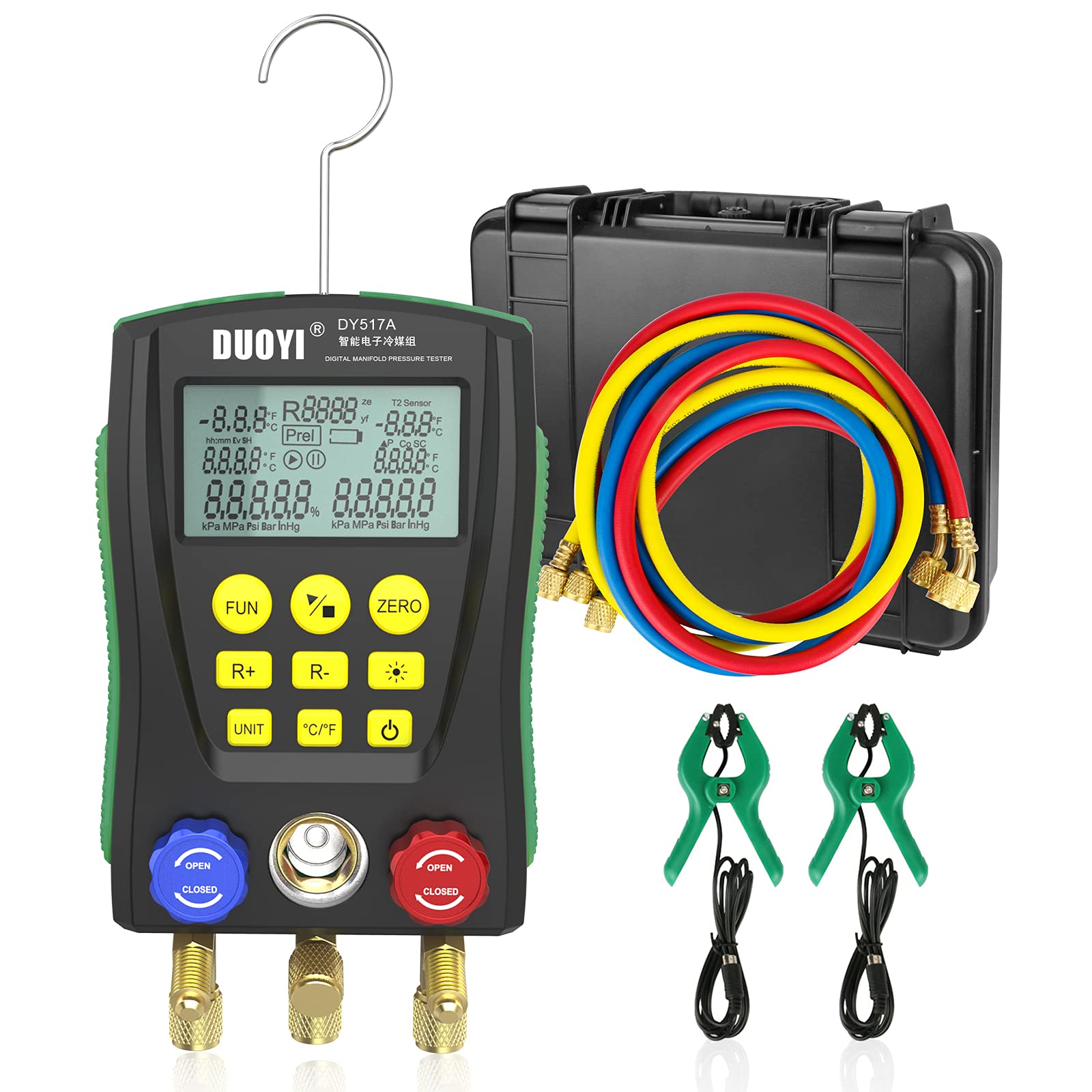 Digital Manifold Gauge Set Pressure&Temp Test HVAC Manifold Pressure