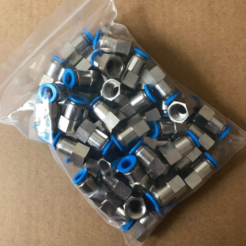 Fevas PCF6-02 Tube Size 6MM,Thread 1/4 Pneumatic Plastic Fitting,Quick Connector