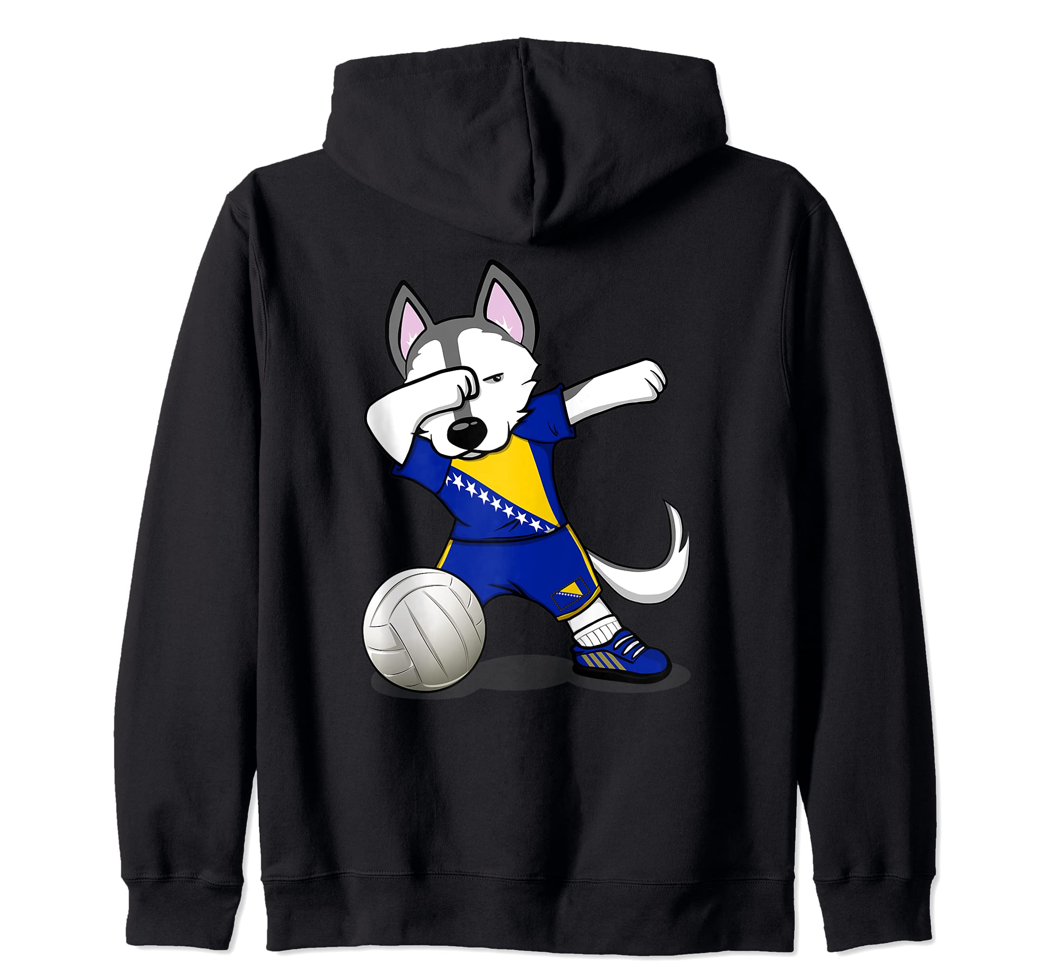 Dabbing Husky Bosnia And Herzegovina Volleyball Fans Jersey Zip Hoodie