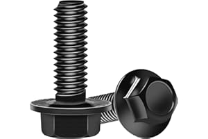 EASTPUK 10Sets M6-1.0 x 16mm Flanged Hex Head Bolts, External Flange Hex Screws, Grade 10.9 Steel Black Zinc M6 Bolts with Nu