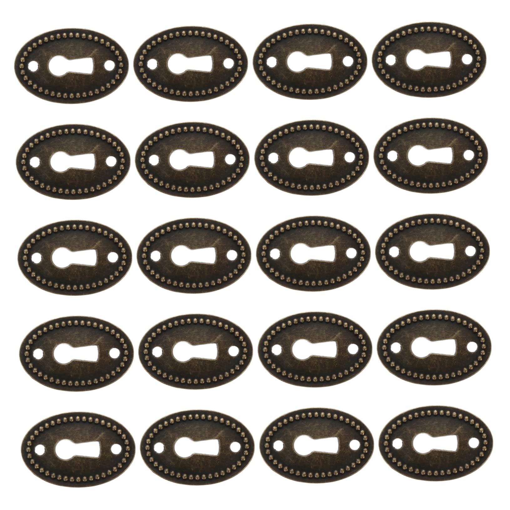 Housoutil 20pcs Drawer Piece Vintage Decor Metal Cabinets Vintage Frames Antique Escutcheon Plate Keyhole Cover Plate Keyhole Furniture Hardware Keyhole Escutcheon Plate Keyhole Protector