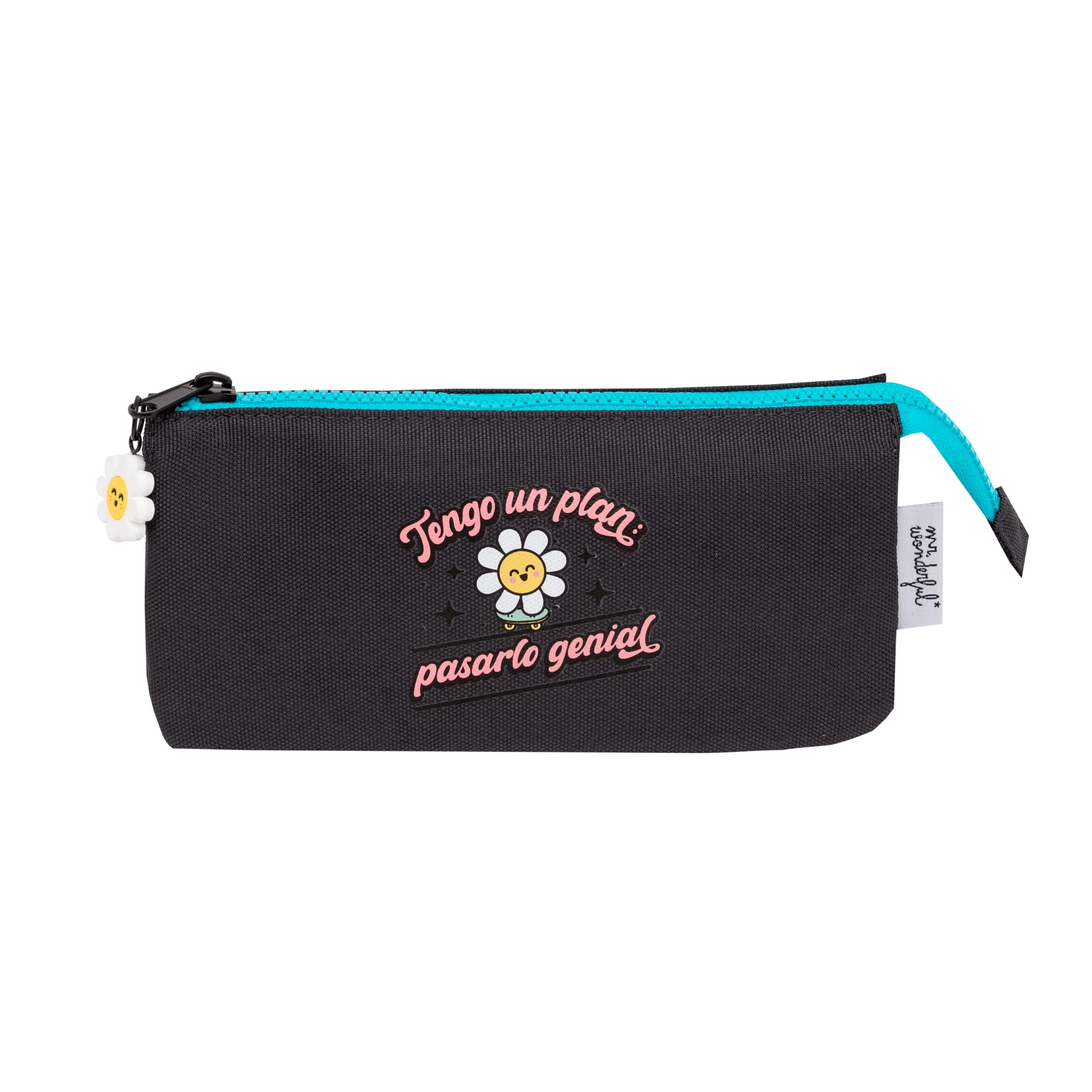 Mr. Wonderful - Triple Wonder Margarita Pencil Case - 3 Compartment Pencil Case with Zipper Closure - Made of rPET, Multicoloured
