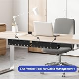 HOMMAND Under Desk Cable Management Tray 2 Pack Steel w/ Adhesive & Screw Mount view 7