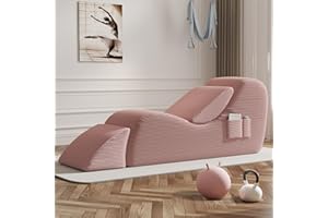 WHGBJA Yoga Chair, Lounge Chair for Yoga with Side Pocket&Lumbar Pillow&Ottoman, for Stretching, Relaxation