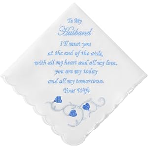 PACGOTH Wedding Handkerchiefs Something Blue Gifts for Bride & Groom | Gift Giving Package, Wedding Keepsake, Bridal to Be Gi