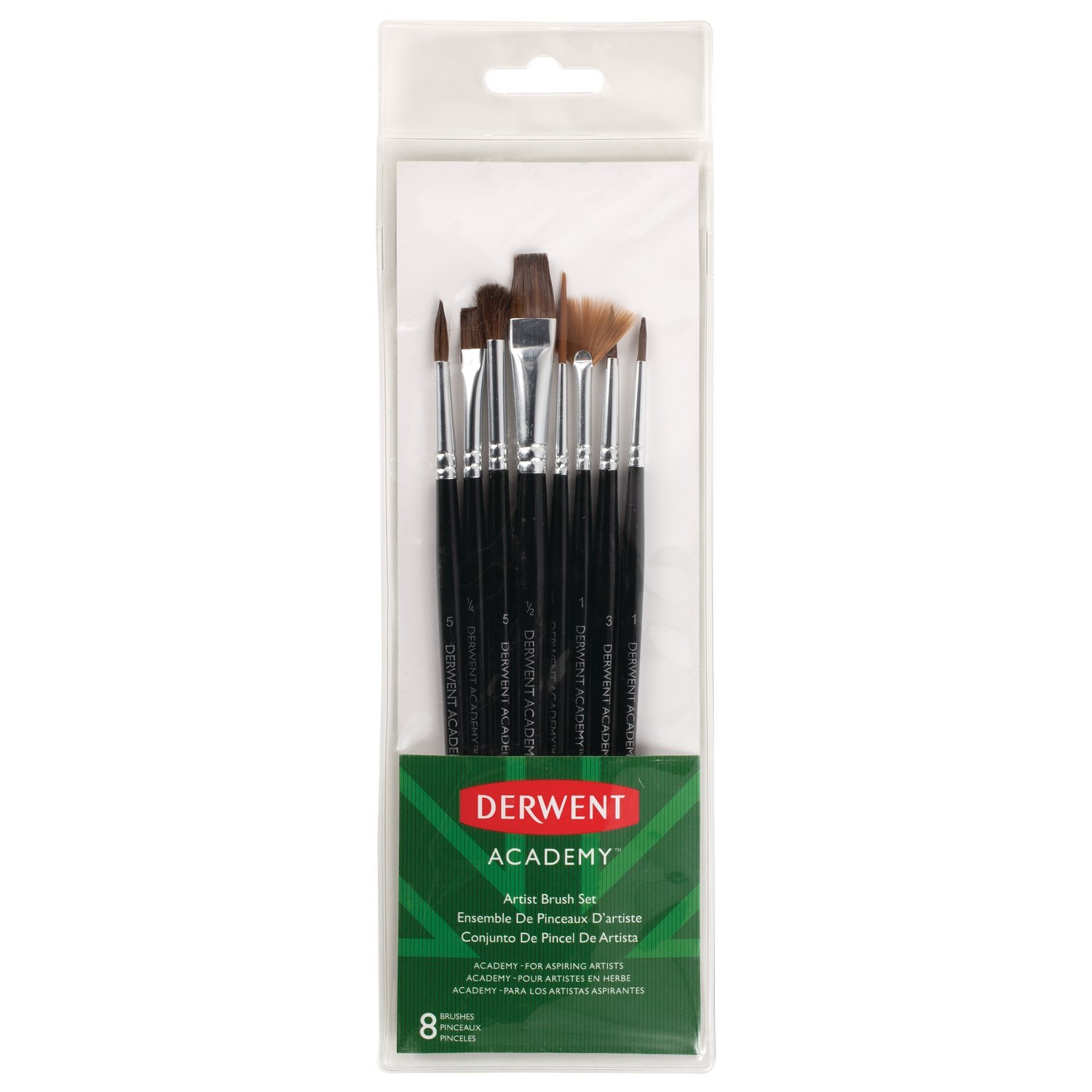 DerwentAcademy Artist Brush Set, 8 Pack (98238)