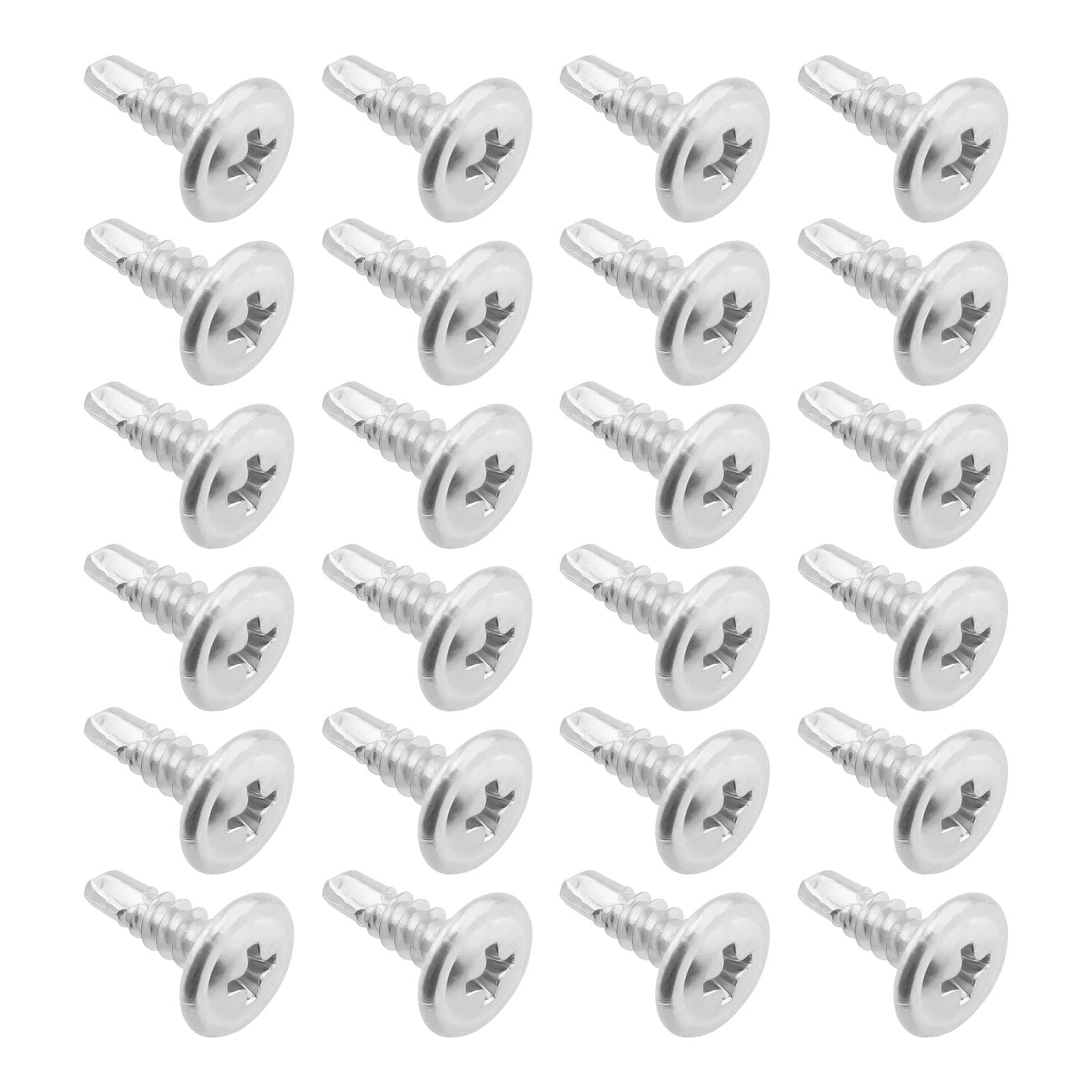 EMSea 200pcs #8 x 1/2 Inch Self Drilling Screws 4.2x13mm Truss Head Screws Pan Head Screws Zinc Plated Steel Screws for Sheet Metal Pasterboard Wood