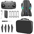 ikaufen E99 Drone Single camera, Camera for Adults RC Drone With 4K HD Dual Camera WiFi FPV Foldable Quadcopter Aircraft +1 Battery (E99 No Screen Control Black)