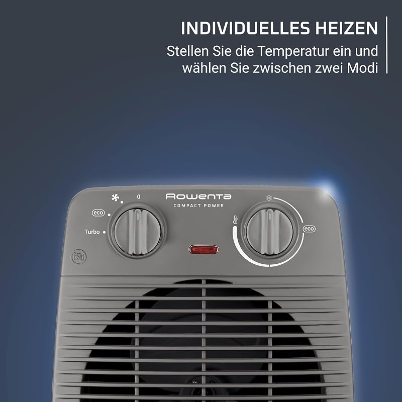 Compact Power Heizlüfter, 2 Leistungsstufen, kompakte Abmessungen