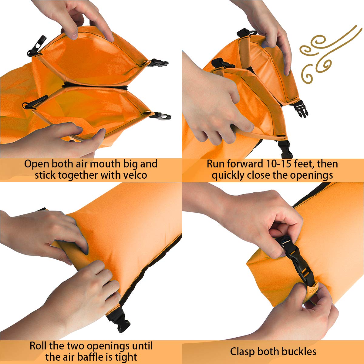 Dreampark Inflatable Water Hammock Pool Floats Portable Floating Lounger Chair for Adults & Kids, Summer Swimming Pool Beach Travel Accessories, 440lb Capacity Fast Inflated-Orange