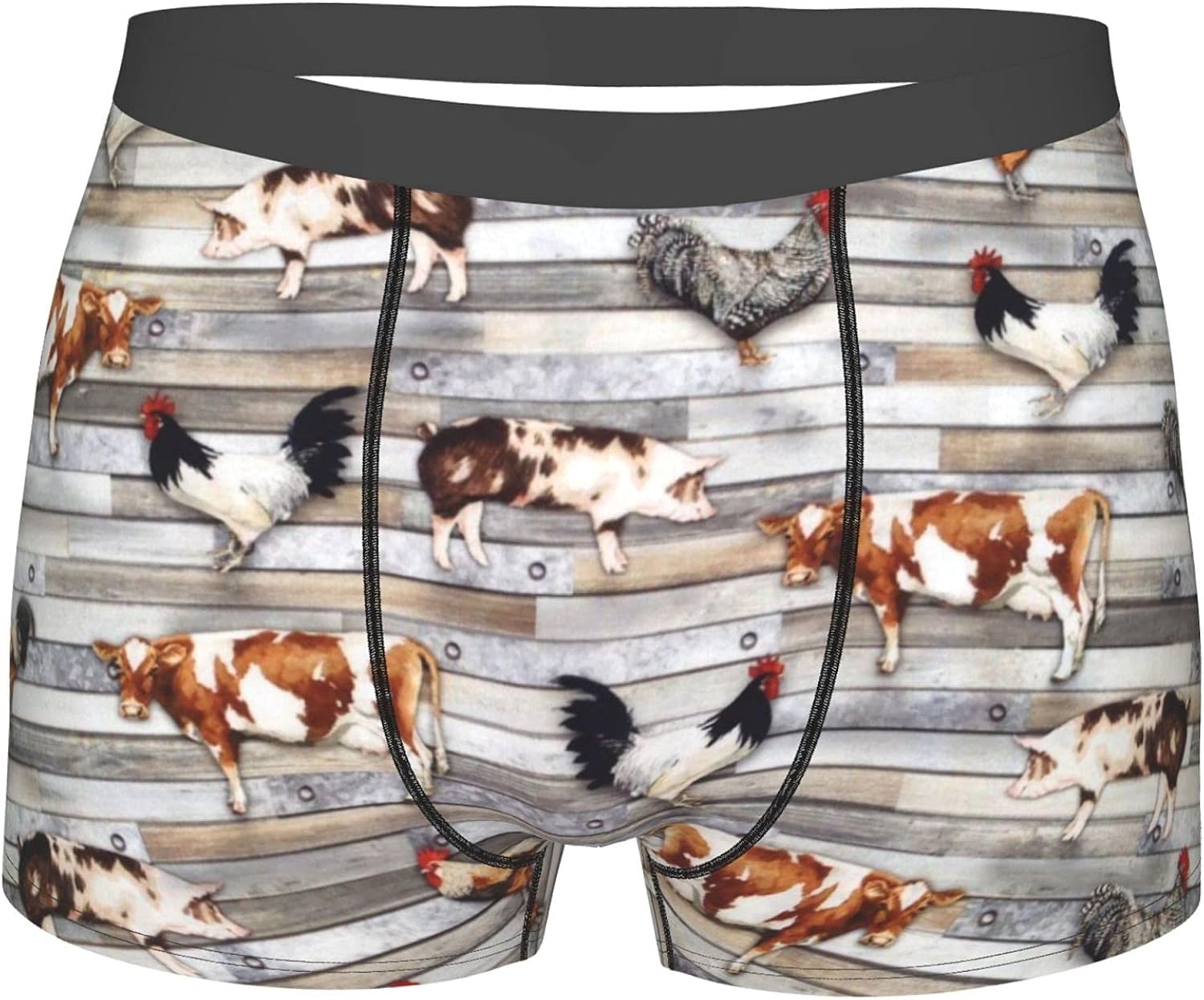 REDDATES Men's Underwear Farm Animals print Classic Stretch Boxer
