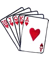 20 Stoffaufkleber Spielkarten-Design – Selbstklebend, Poker-Herz & Pik, Für Kleidung & Accessoires