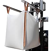 2 Pack FIBC Bulk Bag Uv Resistant,1.5 Ton Bag 35"L x 35"W x 43"H,3300lbs SWL,Duffle Top Flat Bottom,Woven Polypropylene Bags 