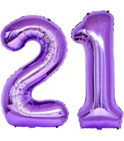 Amazon.com: Number 21 Purple Balloons 40 Inch Giant Purple 12