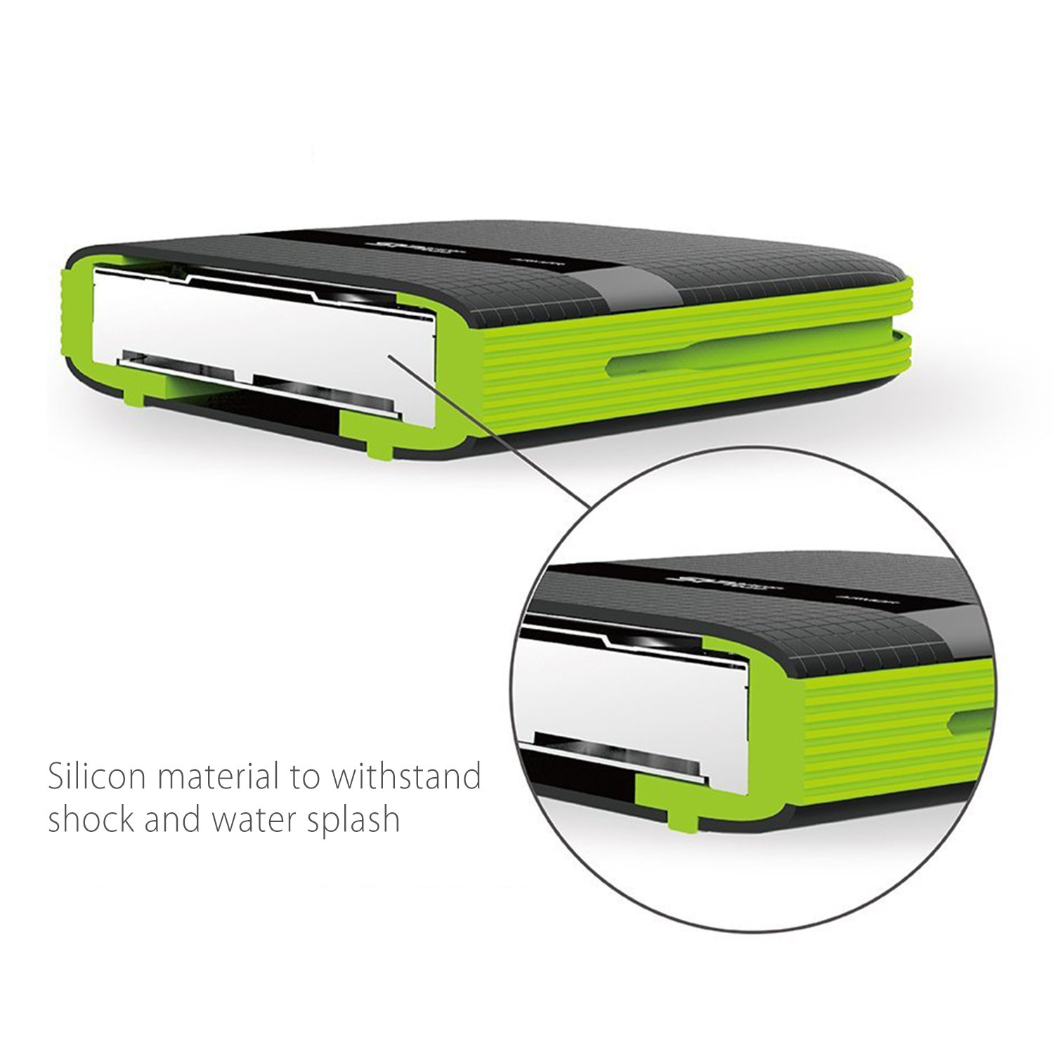 Silicon Power 4TB USB-C USB 3.0 Rugged Portable External Hard Drive Armor A60, Military-Grade Shockproof/Water-Resistant for PC, Mac and iPad Pro, Black