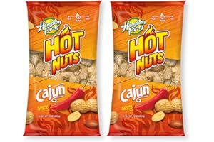 Hampton Farms Hot Nuts Cajun Spicy Peanuts, 10 oz.(Pack of 2)