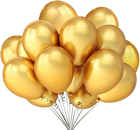 Amazon Lausatek バルーン ゴム風船 飾り付け 100個セット 10インチ パステル 極厚 丸型 バースデー パーティー 誕生日会 結婚式 二次会 装飾 25cm ゴールド 風船 バルーン おもちゃ
