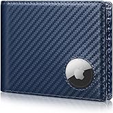 Serovi AirTag Wallet for Men Genuine Leather Bifold Wallet with AirTag Holder RFID Blocking Wallet With 2 ID Window and 12 Cards Holders Gift Box (Airtag Not included)