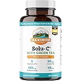Maximum Living Solu-C with Green Tea - Vitamin C with Bioflavonoids and Rutin - Immune Support -120 Capsules
