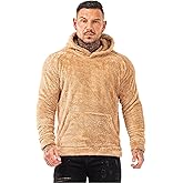 GINGTTO Men's Fuzzy Sherpa Sweatshirt Fashion Pullover Fleece Hoodies