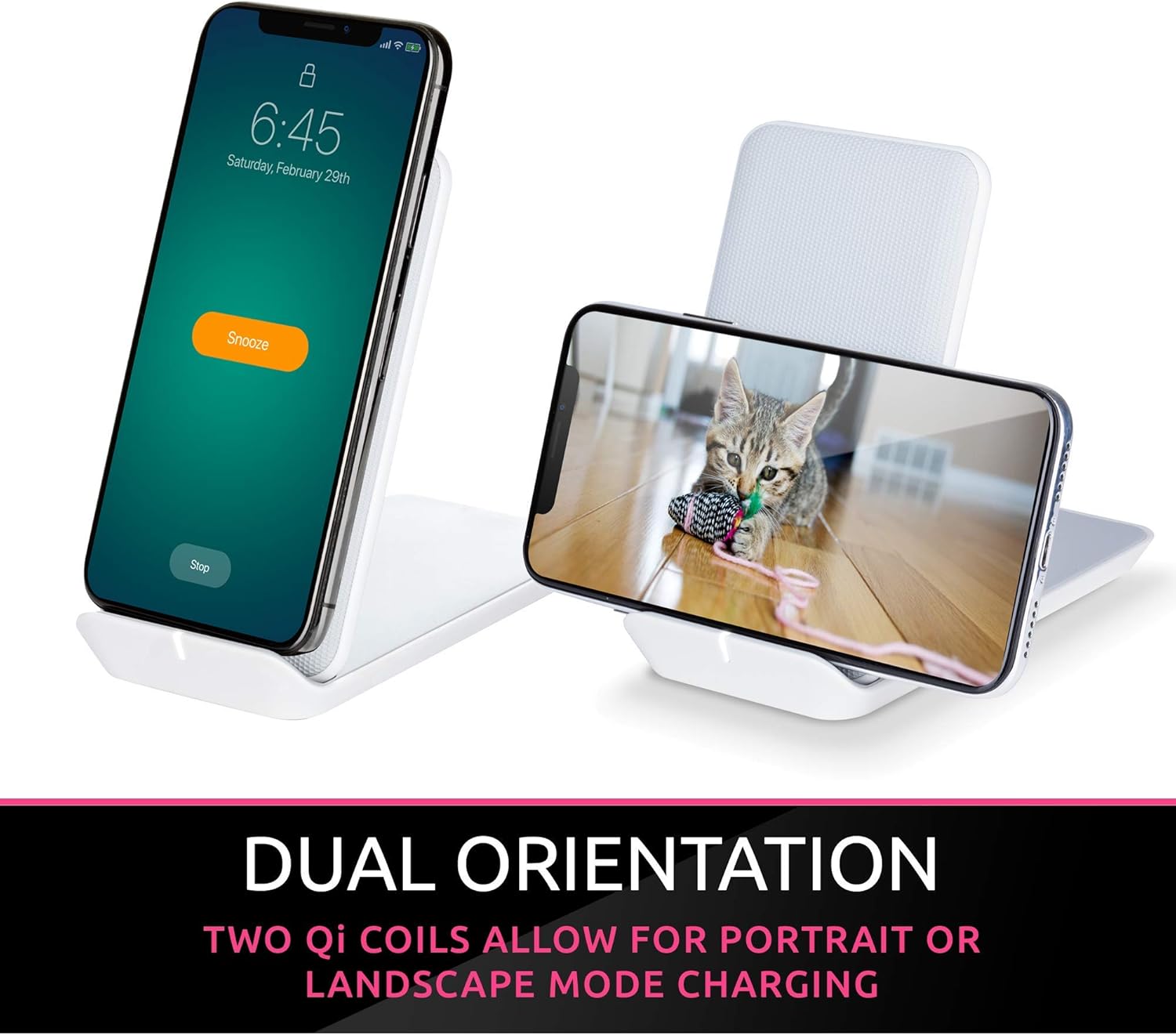 Smpl Fast Wireless Charger, Qi-Certified 10W Wireless Charging Stand, Compatible with iPhone 12/12 Pro/11/XS Max/XR/XS/X/8/8+ - Image 4