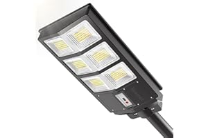 Brazuel 1000W Solar Street Lights Outdoor Waterproof,Solar Parking Lot Lights,6500k Led Solar Lights pole,Motion Sensor,Remote Control, Dusk to Dawn,Commercial Grade