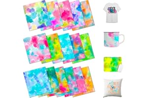 HTVSTD Tie Dye Clouds Sublimation Transfer Ink Paper 16 Sheets 12inches * 10inches Watercolor Sublimation Paper Transfer Sheets for Mugs Tumblers DIY