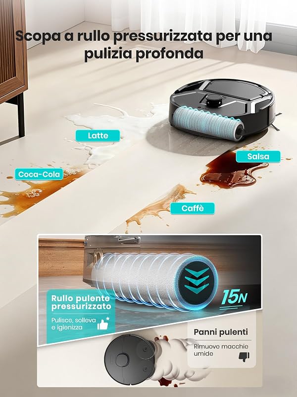 Robot aspirapolvere e lavapavimenti M265-BTN1