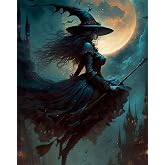 Arttoplus Halloween Paint by Numbers Kit for Adults Beginner 16x20in, Witch | Witch Adult Paint by Number Kits on Canvas, DIY Acrylic Oil Painting by Numbers for Adults for Gift Home Wall Decor