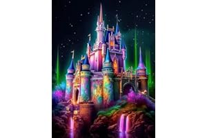 Meothan 5D Diamond Painting Kits for Adults, DIY Castle Diamond Art Painting Kits for Beginner, Full Drill Gem Art Painting Crafts for Home Wall Decor Gift 12‘’x16‘’