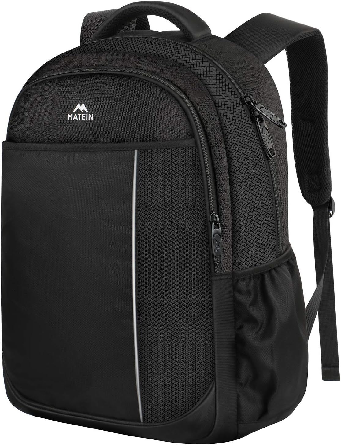 College Student Bookbag, Middle School Backpack Laptop Bag for Men Women Teens, Lightweight Water-Resistant School Computer Bag Fits 15.6 inch Laptop, Slim Daypacks for Boys Girls Black