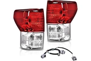 G-PLUS Tail Lights Assembly Compatible with Toyota Tundra 2007-2013,Rear Brake Tail Lamps w/Wiring Harness,Driver Left & Passenger Right Luces Traseras, Faros Traseros, Luces Traseras