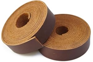 Jeereal Full Grain Full Grain Leather Strip,Leather Strap 2.0mm Thick Cord Braiding String (3/4inch Wide,72inches Long) for Crafts/Tooling/Workshop Handmade(Red Brown)