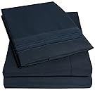 1500 Supreme Collection Extra Soft Queen Sheets Set, Navy Blue - Luxury Bed Sheets Set With Deep Pocket Wrinkle Free Hypoallergenic Bedding, Over 40 Colors, Queen Size, Navy